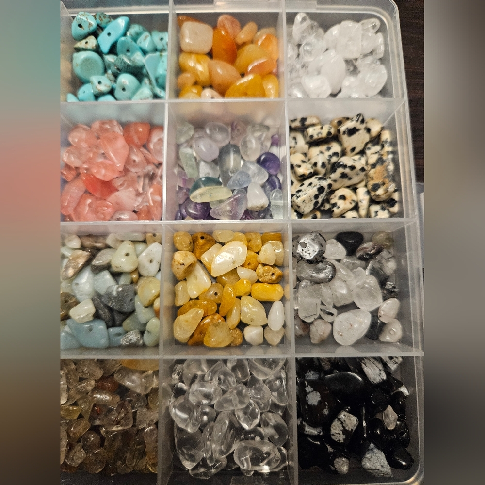 Gemstones Stone Crystal Loose Hole Drilled Bracelet Jewelry Craft Set 24 - Picture 2 of 4